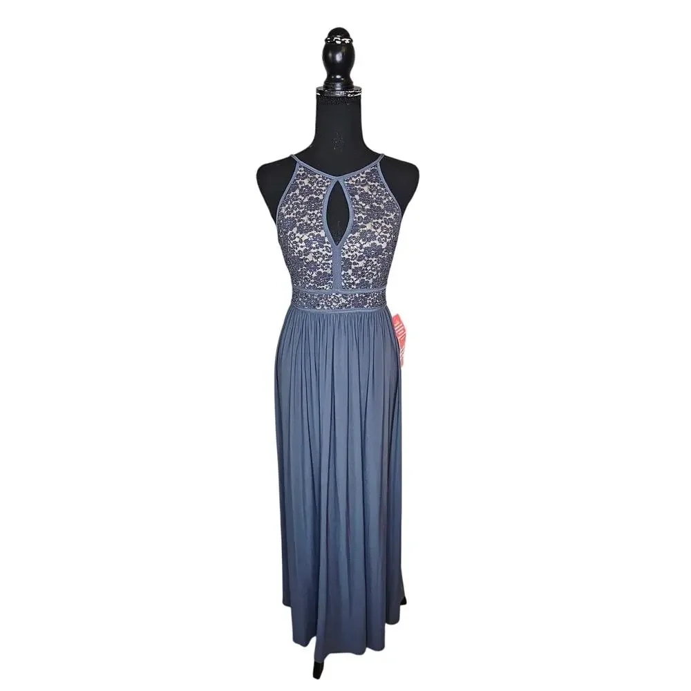 Nightway Prom Bridesmaid Blue Maxi Dress Special Occasion Party Cocktail Size 4P